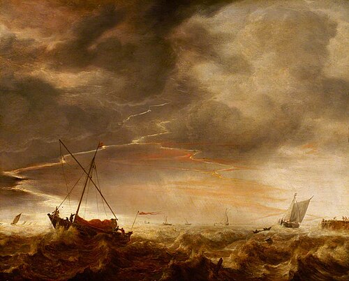 Seascape: Storm at Sea, 1637, Simon de Vlieger