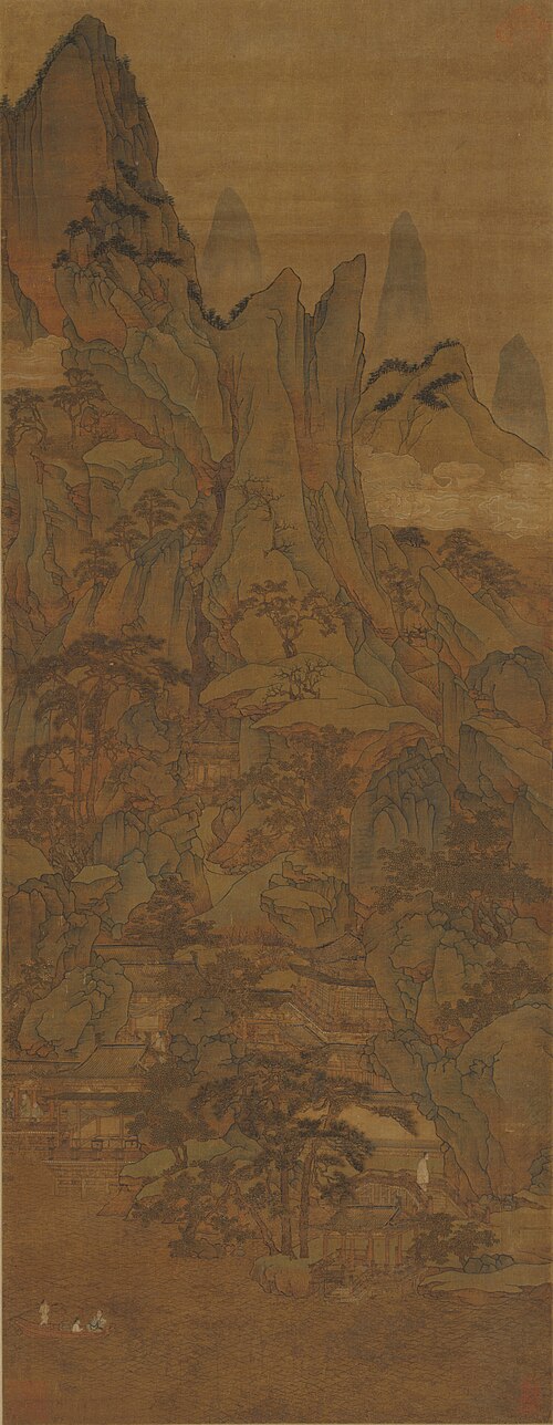 胡廷晖春山泛舟图轴, , Hu Tinghui