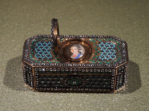 Snuffbox with Portrait of Count Alexey Orlov, 1778, Johann Gottlieb Scharff