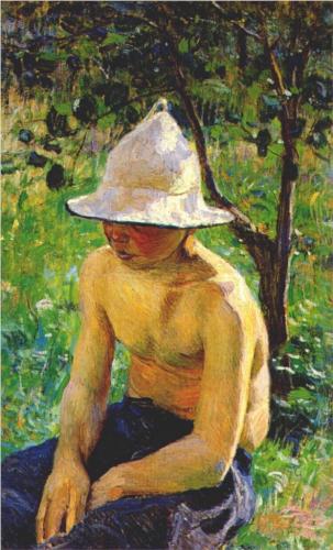 Boy-in-the-garden, 1898, Victor Borissov-Moussatov