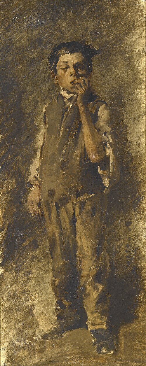 Boy Biting his Nails, 1891, Wilhelm Busch