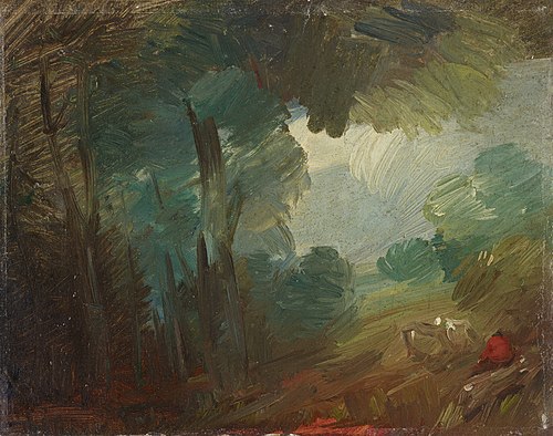 Waldlandschaft mit Kühen und Bauern, 1892, Wilhelm Busch