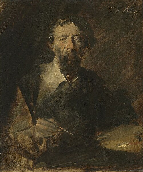 Selbstbildnis mit Palette, 1875, Wilhelm Busch