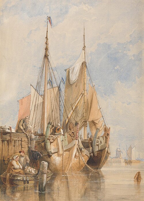Dutch Fishing Vessels by a Quay, , Clarkson Frederick Stanfield
