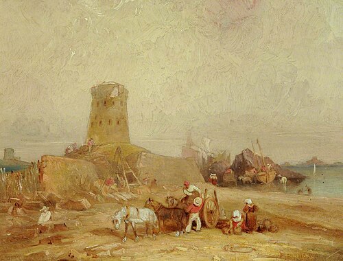 Le Hocq Tower, Coast Scene, 1840, Clarkson Frederick Stanfield
