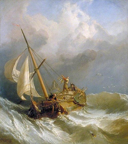A Dutch Dogger Carrying away Her Sprit, 1846, Clarkson Frederick Stanfield