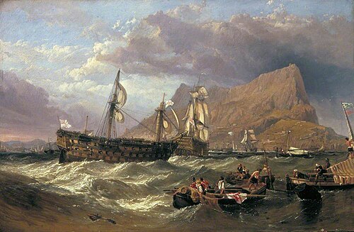The 'Victory' Towed into Gibraltar, 1854, Clarkson Frederick Stanfield