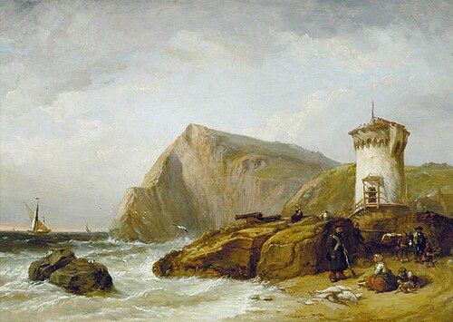 Terracina Tower, Italy, 1854, Clarkson Frederick Stanfield