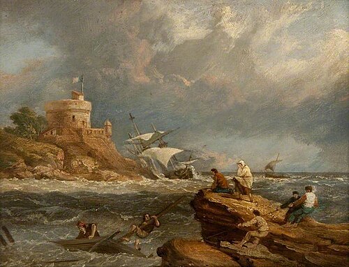 Rocky Seascape with a Shipwreck, , Clarkson Frederick Stanfield