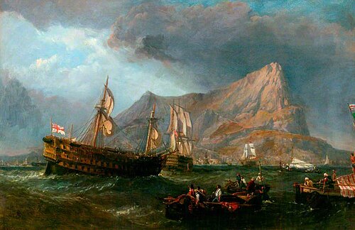 HMS 'Victory' Towed into Gibraltar, 1852, Clarkson Frederick Stanfield