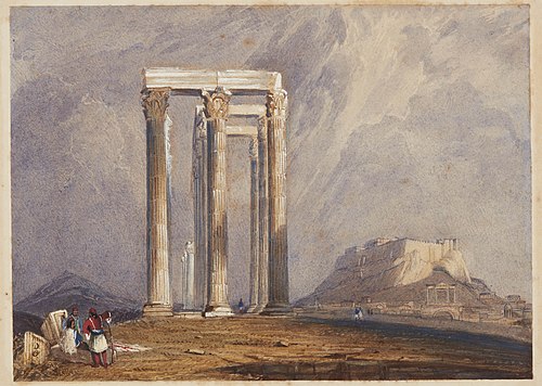 The Temple of Jupiter Olympus, Athens, , Clarkson Frederick Stanfield