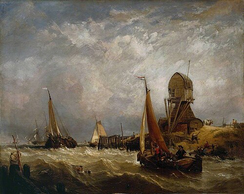 Oude Scheld - Texel Island, Looking towards Nieuwe Diep and the Zuider Zee, 1844, Clarkson Frederick Stanfield