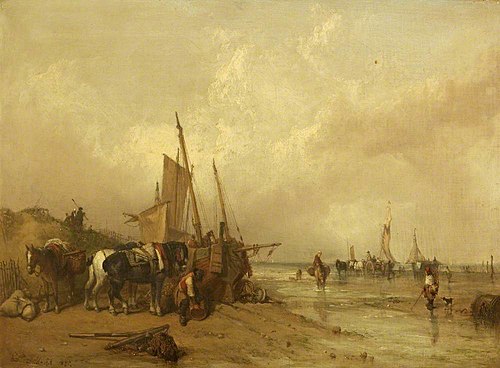 A Coast Scene with Fishing Boats, 1851, Clarkson Frederick Stanfield