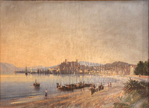 Panorama sur Cannes depuis le rivage., , Adolphe Fioupou