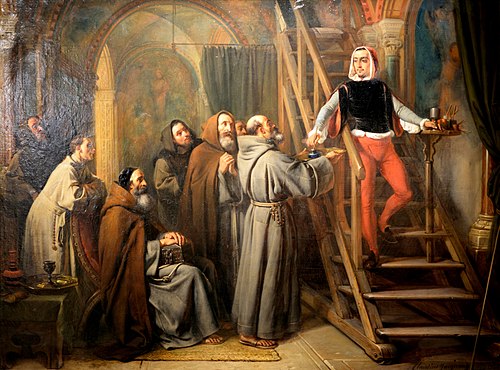 Pérugin peignant pour des moines à Pérouse, 1857, Claudius Jacquand