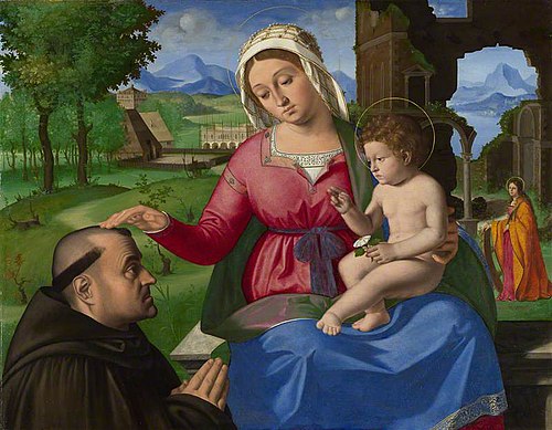 The Virgin and Child with a Supplicant, 1505, Andrea Previtali