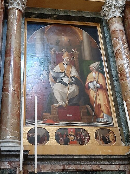 San Benedetto da Norcia between San Gerolamo and San Lodovico da Tolosa, 1523, Andrea Previtali