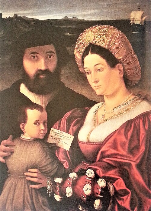Family portrait of Giovannino of Bertolino Casotti, , Andrea Previtali