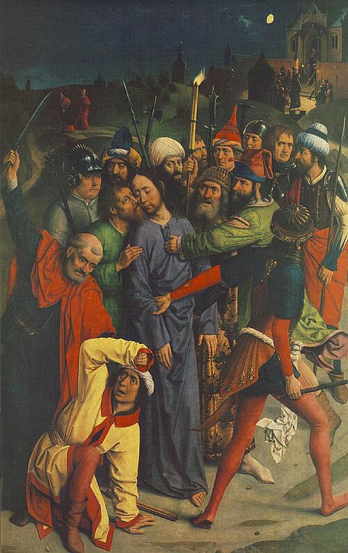 L'Arrestation du Christ; Le baiser de Judas, 1485, Maître de l'Arrestation du Chr