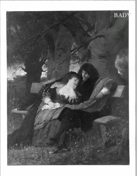 Young couple on a bench, 1875, Claudius Schraudolph