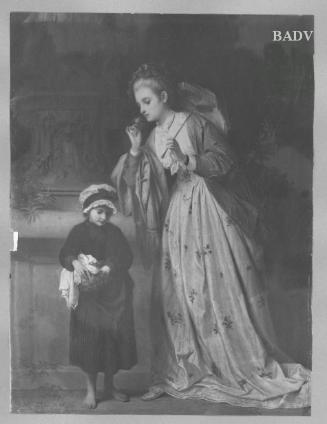 Dame und Blumenmädchen, 1868, Claudius Schraudolph