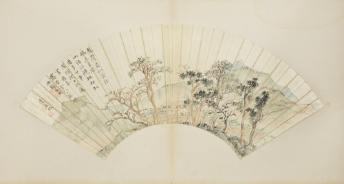 潘恭寿山水扇, , Gongshou Pan