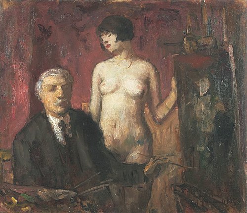 Self-portrait with a Model, , Béla Iványi-Grünwald