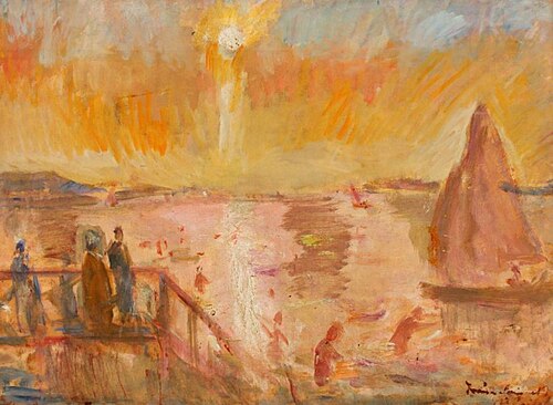 Balaton Landscape with Sailboat, 1937, Béla Iványi-Grünwald