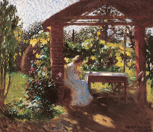 Lady Sitting in the Arbour, 1903, Béla Iványi-Grünwald