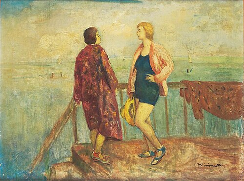 At the pier of Lake Balaton, 1937, Béla Iványi-Grünwald