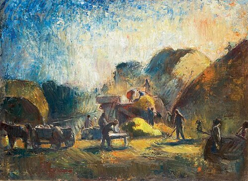 Threshing, 1933, Béla Iványi-Grünwald