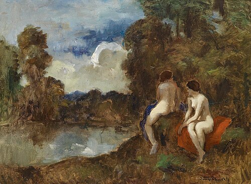 Zwei Nackte am Teich, 1900, Béla Iványi-Grünwald