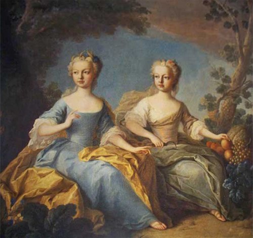 Portraits of two daughters of Maria Theresa of Austria, 1759, Pierre Benevault