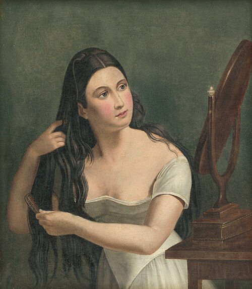 Dievča pred zrkadlom, 1809, Johann Georg Lumnitzer
