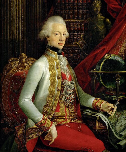 Portrait of Ferdinand III, Archduke of Austria and Grand Duke of Tuscany (1769-1824) sitting in his , 1797, Joseph Dorffmeister