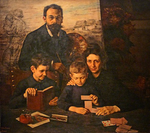 Portrait de la famille du peintre, , Edmond Eugène Suau