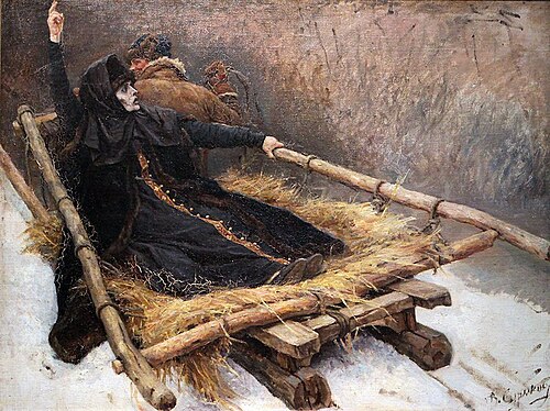 Die Bojarin Morosowa im Schlitten, 1884, Vassili Sourikov