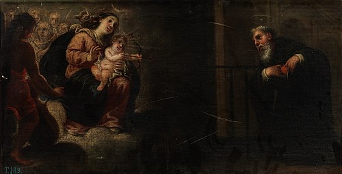 La Virgen y el Niño transverberando el corazón a San Agustín, 1663, José García Hidalgo
