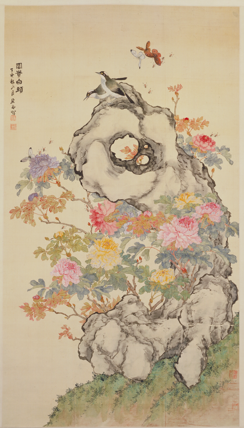 居廉富贵白头图轴, , Lian Ju