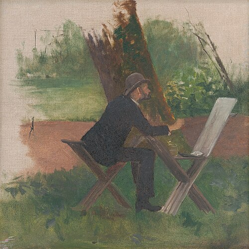 Artist Mednyánszky en Plein Air, 1890, Nándor Katona