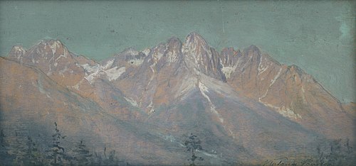 Pohľad na Vysoké Tatry, 1900, Nándor Katona