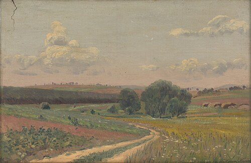 Krajina s poľnou cestou, 1916, Nándor Katona