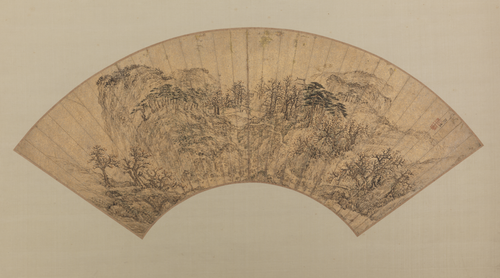 张宏山水扇, , Zhang Hong