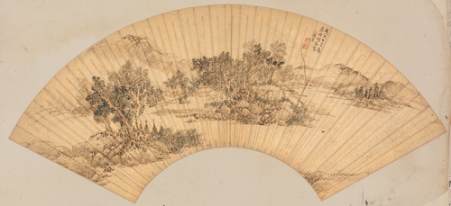 张宏山水扇, , Zhang Hong