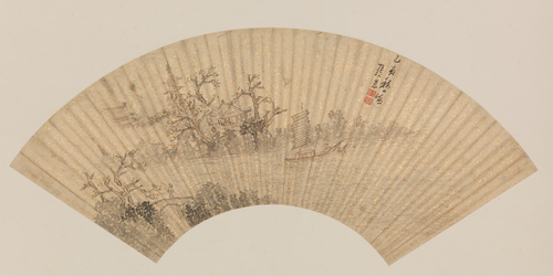 张宏山水扇, , Zhang Hong
