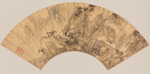 张宏山水扇, , Zhang Hong