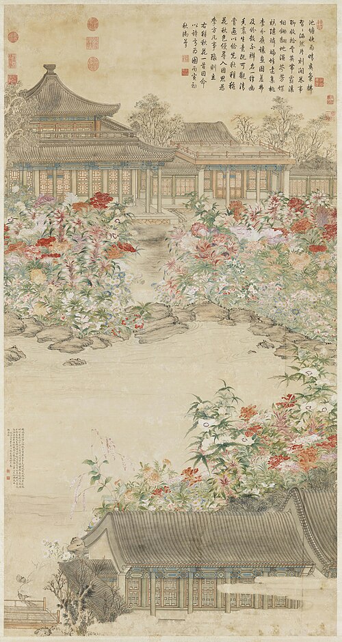 Illustrating Gaozong's Poem on Autumn Flowers, 1746, Zhang Ruoai