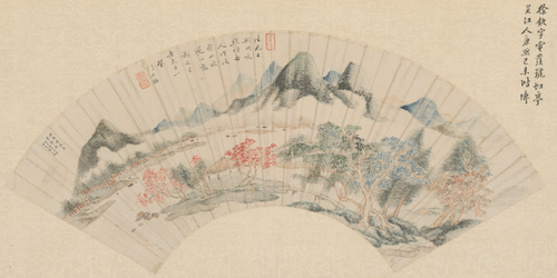 徐釚山水扇面, , Qiu Xu