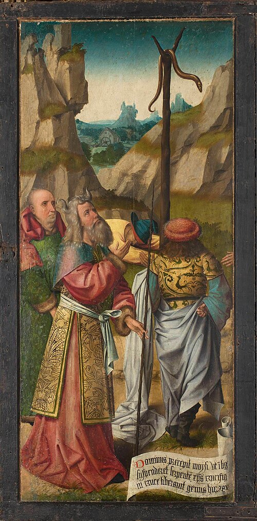 Moses with the brazen snake, 1500, Colijn de Coter