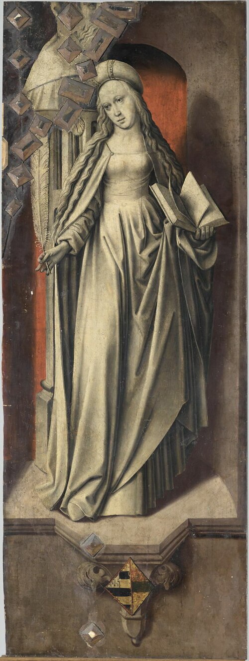 Les Trois Marie en pleurs ; Sainte Barbe (au revers), 1512, Colijn de Coter